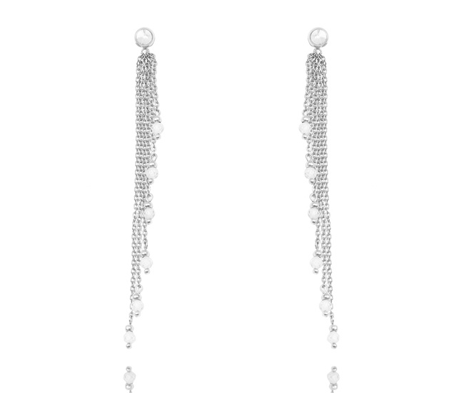 1662 kolczyki z cyrkoniami efektowne na ślub srebrne