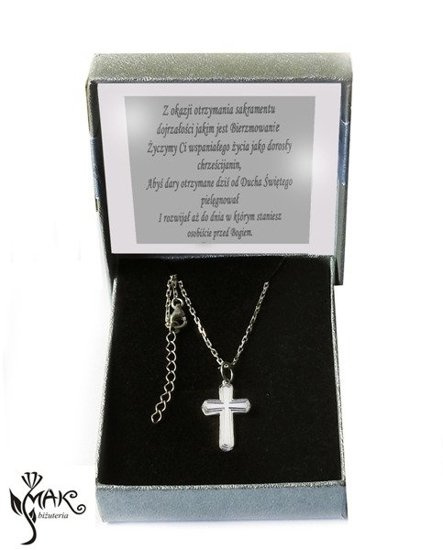 W792/2 NASZYNIK SREBRNY KRZYŻYK SREBRNY BIERZMOWANIE CHRZEST