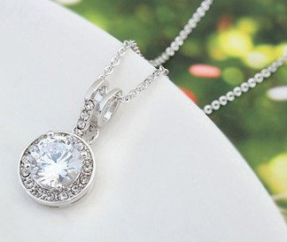 NK599/459 NASZYJNIK platynowany cyrkonie kółko