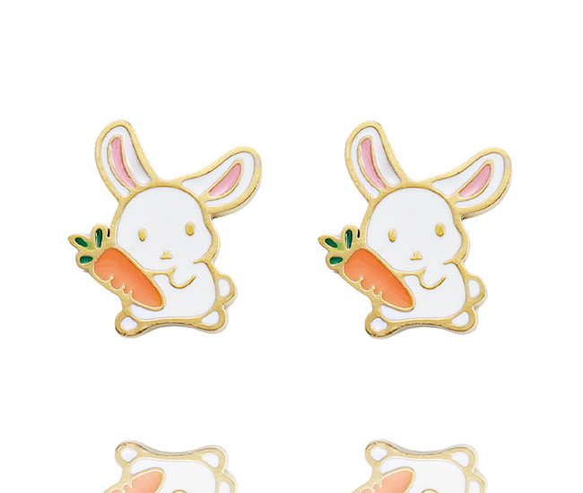 kolczyki dla dziewczynki króliczki z emalią 1777/10