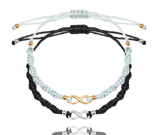 1638/8 bransoletki s. 925 pozłacana i srebrna dla pary