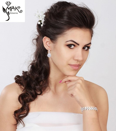 Kol 686/14 KOLCZYKI ślubne, cyrkonie długie Piękne