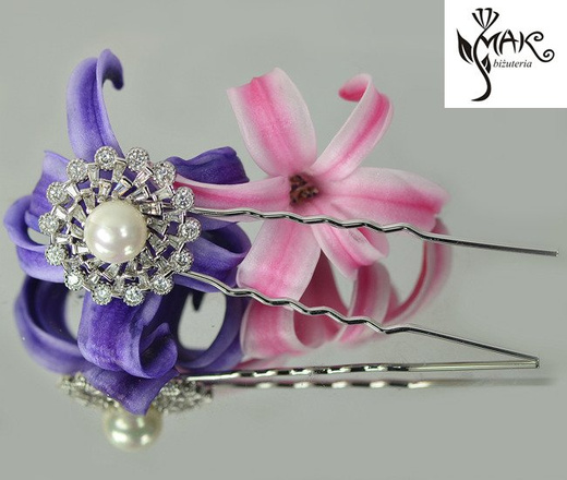 655/22 WSUWKA do włosów ekskluzywna cyrkonie perełka