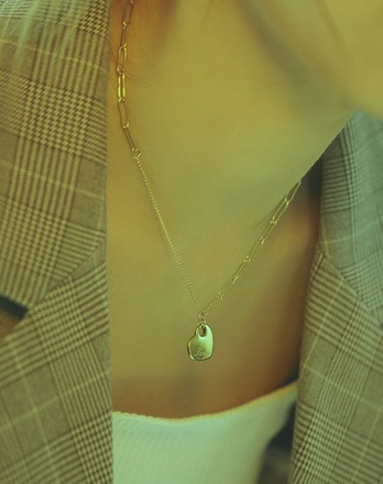 599/983 naszyjnik złoty stalowy łańcuszek z sercem personalizowanym