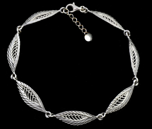 480/421 bransoletka srebrna 925  elegancka listek