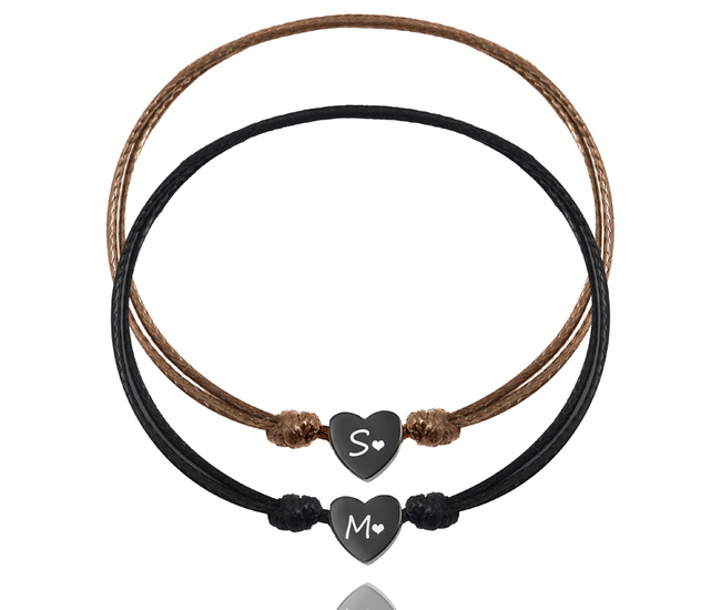 1490 bransoletki dla pary z grawerunkiem stalowe serca