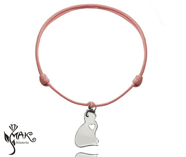 BR842 bransoletka na sznureczku stal kot grawer