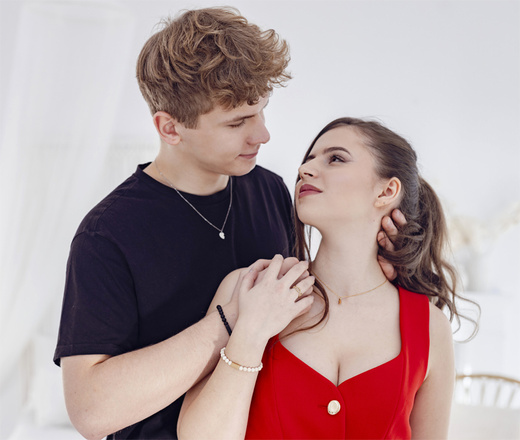 bransoletki dla pary z kamieniami naturalnymi 1750/3 i grawerunkiem 2 szt.