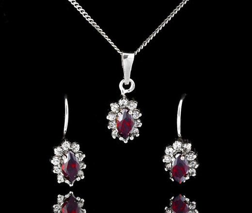 480/225 komplet srebrny z cyrkoniami