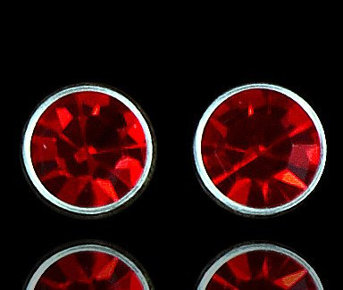 480/134 kolczyki srebrne z czerwoną cyrkonią