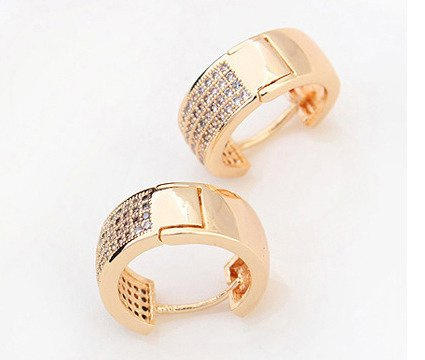 Kol 599/391 kolczyki kółeczka cyrkonie białe żółte złoto