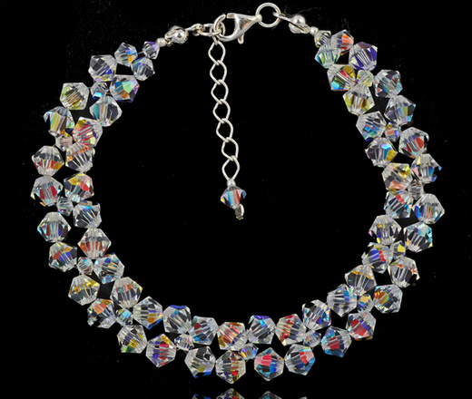 1298 komplet kryształowy Crystal Ab na ślub