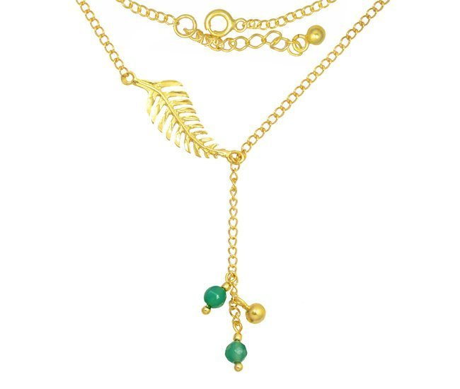 1194 naszyjnik srebrny 925 pozłacany listek