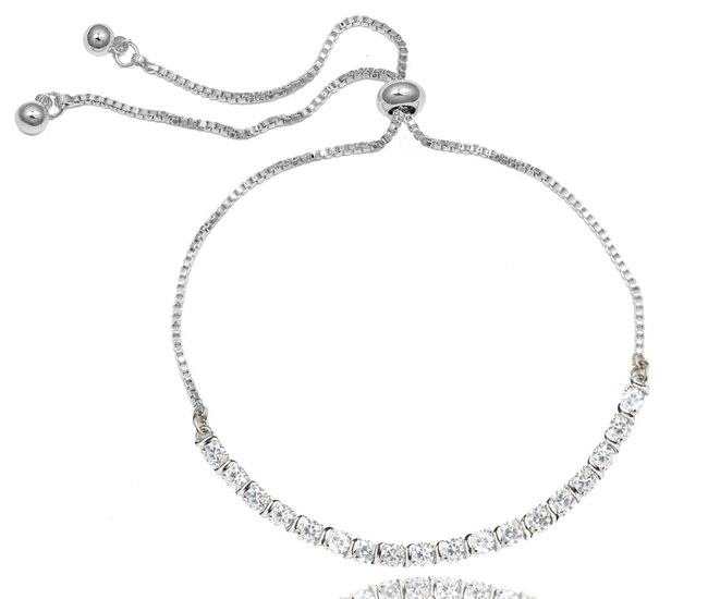 599/1104 bransoletka delikatna z cyrkoniami regulowana