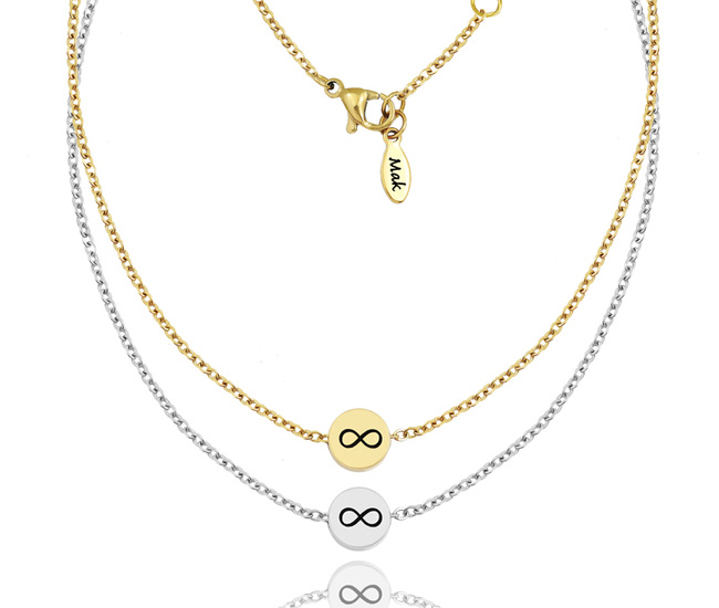 1487 naszyjniki dla pary kółka z grawerunkiem stalowe