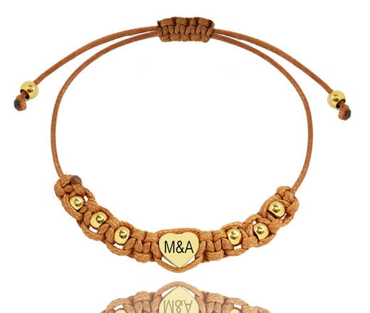 1389 bransoletka z grawerem serduszko stalowe