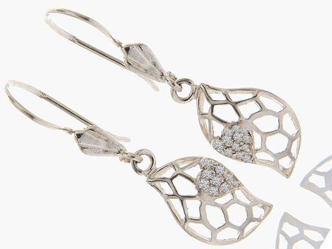 KOL235 KOLCZYKI ażurowe serca.