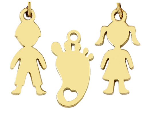 Dodatkowa zawieszka do bransoletki 10 mm stal pozłacana