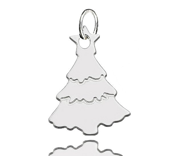 W964 wisiorek grawerowany choinka  srebro 925 Upominek Boże Narodzenie.