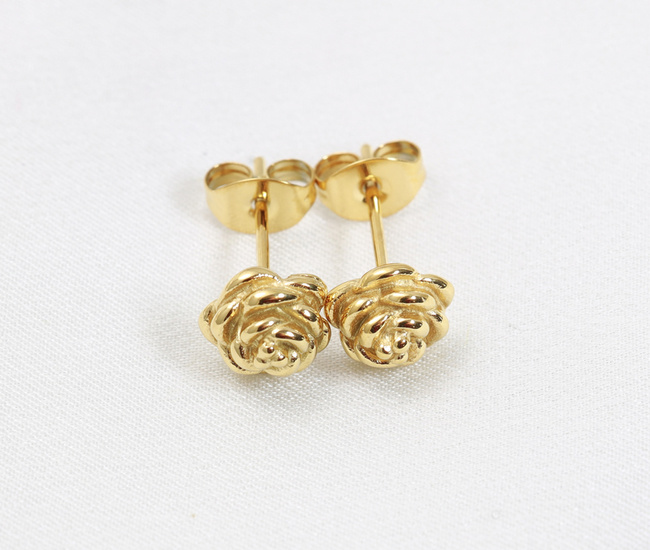 Kolczyki róże, pozłacana stal szlachetna 1857/37