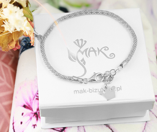 1580 bransoletka srebrna 925 gładka z grawerem