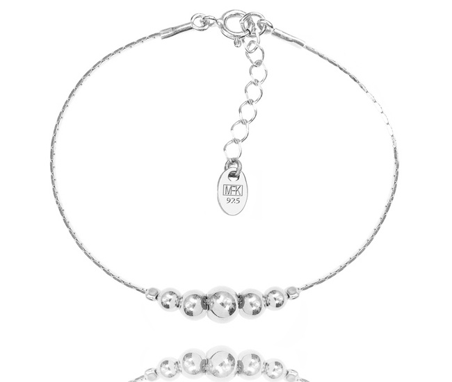 1306/3 bransoletka srebrna 925 z kuleczkami
