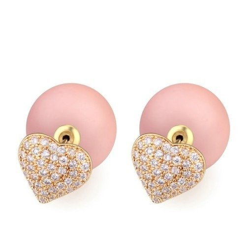 KOL599/259  KOLCZYKI ŻÓŁTE ZŁOTO PERŁA TRIBAL