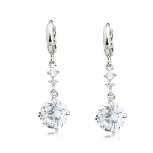 Kol  599/241 KOLCZYKI  kryształy  białe  złoto