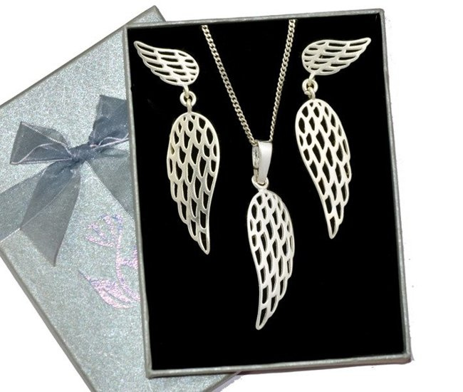 480/98  komplet srebrny skrzydła