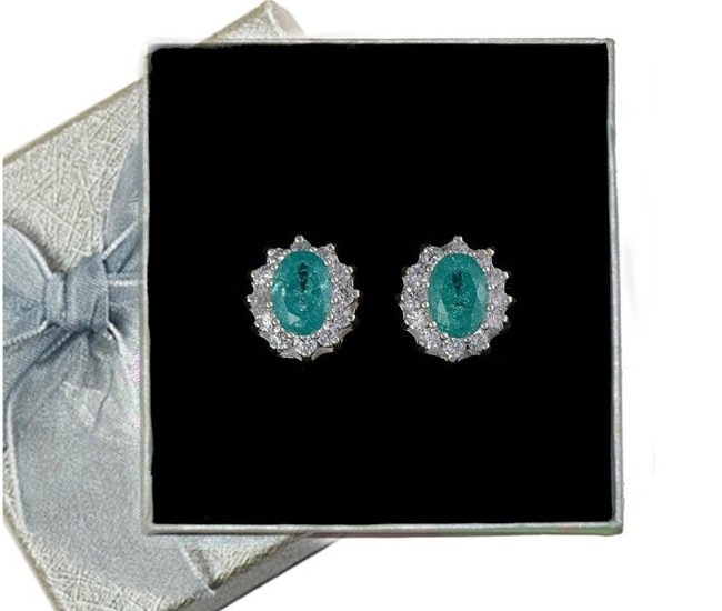 480/120  kolczyki srebrne z turkusowymi cyrkoniami