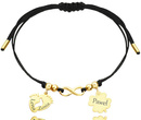 1059  BRANSOLETKA Z GRAWEREM złota sznurek stópki i serduszko
