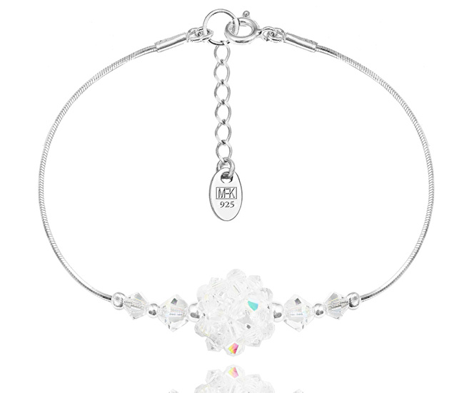 1496 bransoletka srebrna 925 z kryształkami