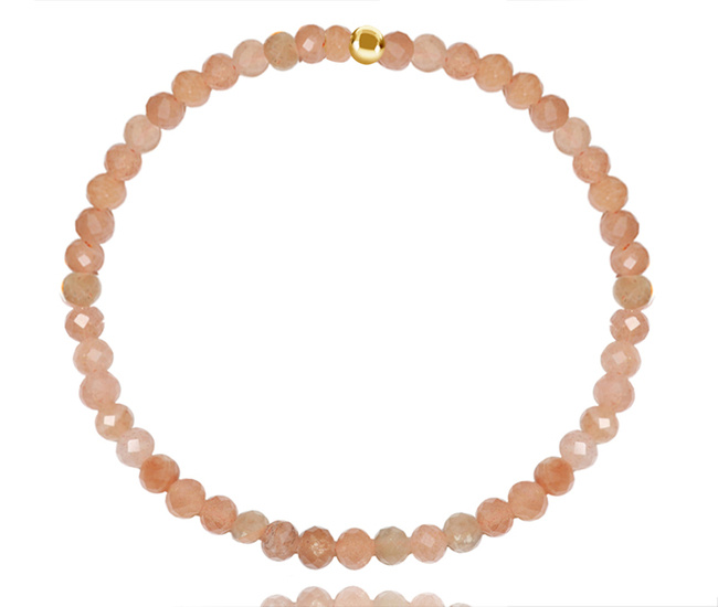 1728/13 bransoletka z kamieniem słonecznym złocona na gumce