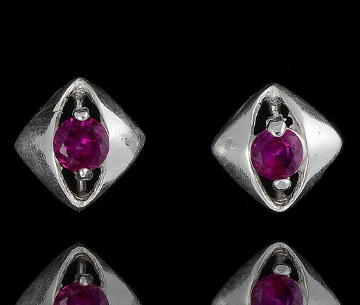 480/164 kolczyki srebrne w kształcie rombu