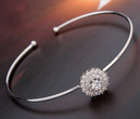 BR599/656 srebro, kwiatuszek CYRKONIE BRANSOLETKA