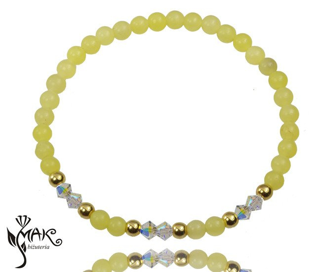BR950 BRANSOLETKA pozłacana agat żółty, Swarovski Element