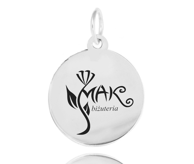 1754 Kółeczko blaszka z logo stal szlachetna 15 mm Dla firm HURT