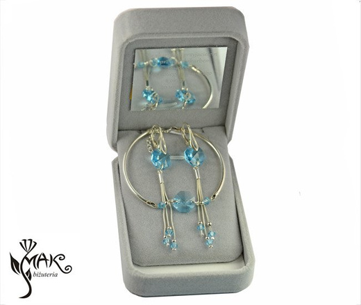 KPL775 biżuteria Swarovski KOMPLET kryształy + pudełko z grawerem