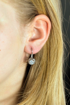 Kol 599/231 KOLCZYKI kryształy białe złoto crystal