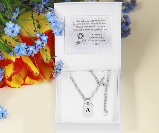 1531 Nieśmiertelnik srebrny 925 z grawerem rozmiar S MINI dla chłopaka