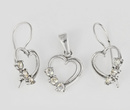 480/233 komplet srebrny serduszka z cyrkoniami