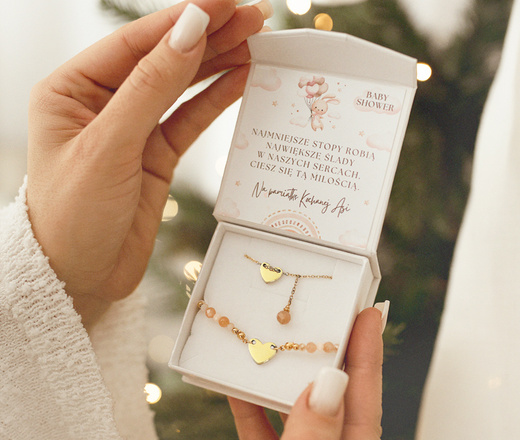 Bransoletka z kamieniem słonecznym serce z grawerem 1876/4