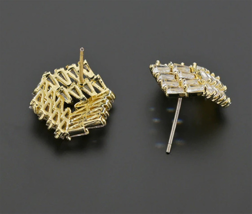 599/1113 kolczyki na sztyft z cyrkoniami duże złote