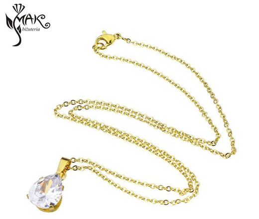 Kpl821/1 komplet łezki stal szlachetna złote łezki