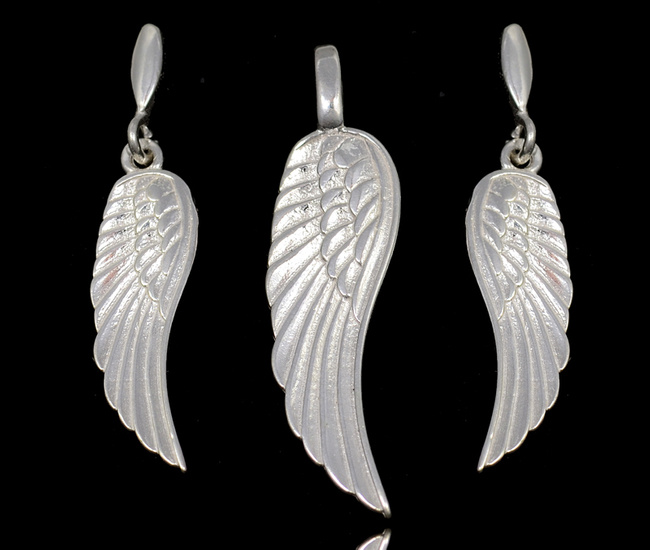 480/417 komplet srebrny 925 skrzydła anioła