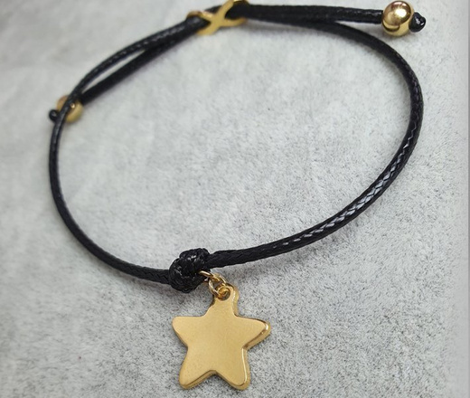 1124 bransoletka grawerowana ze złotą gwiazdką, infinity nieskończoność