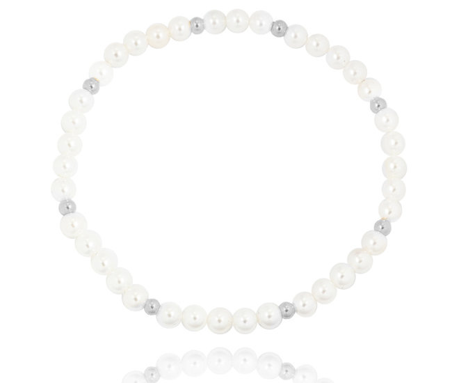 1500 ślubna bransoletka srebrna 925 z perełkami