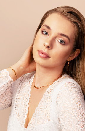 1306/4 naszyjnik srebrny 925 pozłacany z kuleczkami