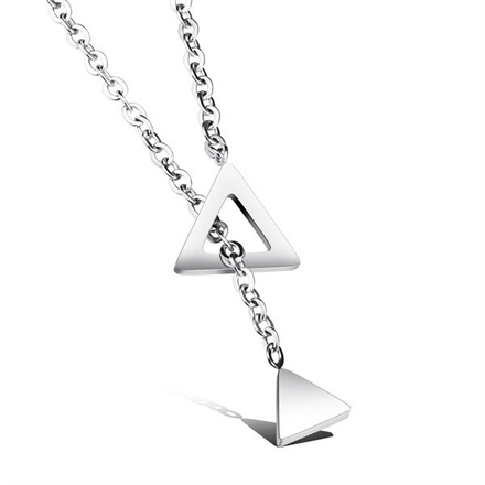 NK599/794 NASZYJNIK stalowy trójkąciki delikatny