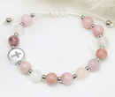  Bransoletka różaniec  dla dziewczynki różowy 1813/3 z grawerem
